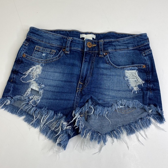H&M Distressed Denim Shorts size 2 - Picture 1 of 8